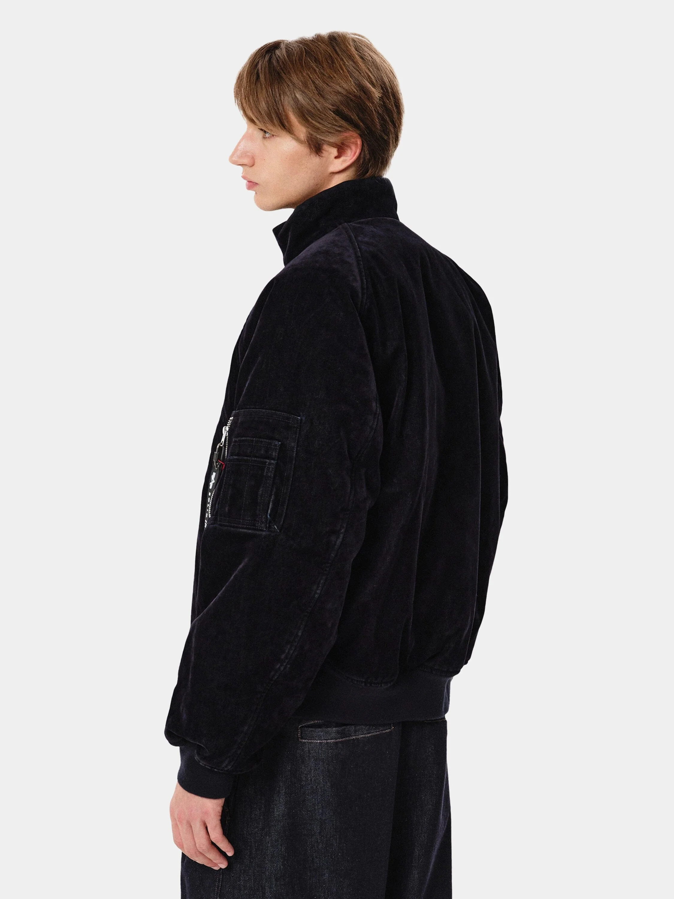 SOLID HOMME X ALPHA VELVET DENIM MA-1 JACKET - Image 4