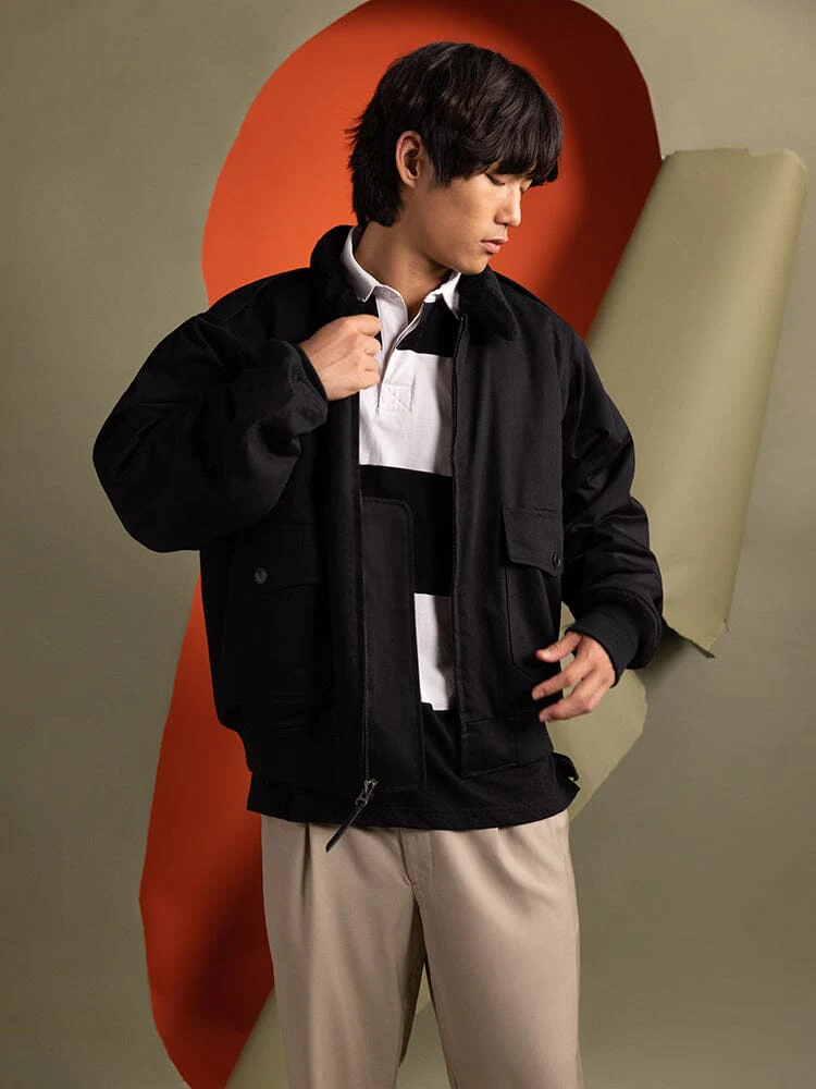 1940S B-10 BOMBER JACKET (BLACK) - Image 5