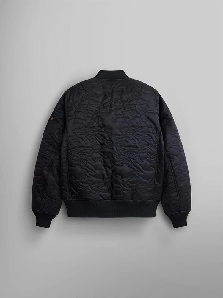 CAMO QUILTED MA-1 BOMBER JACKET BLACK - Image 9