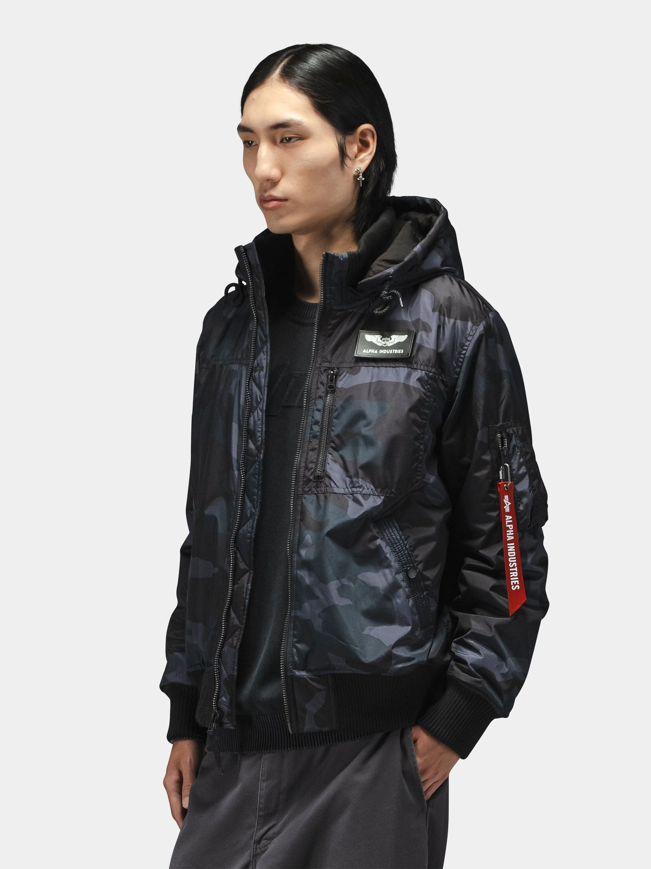 HOODED RIB FLIGHT JACKET - Image 3