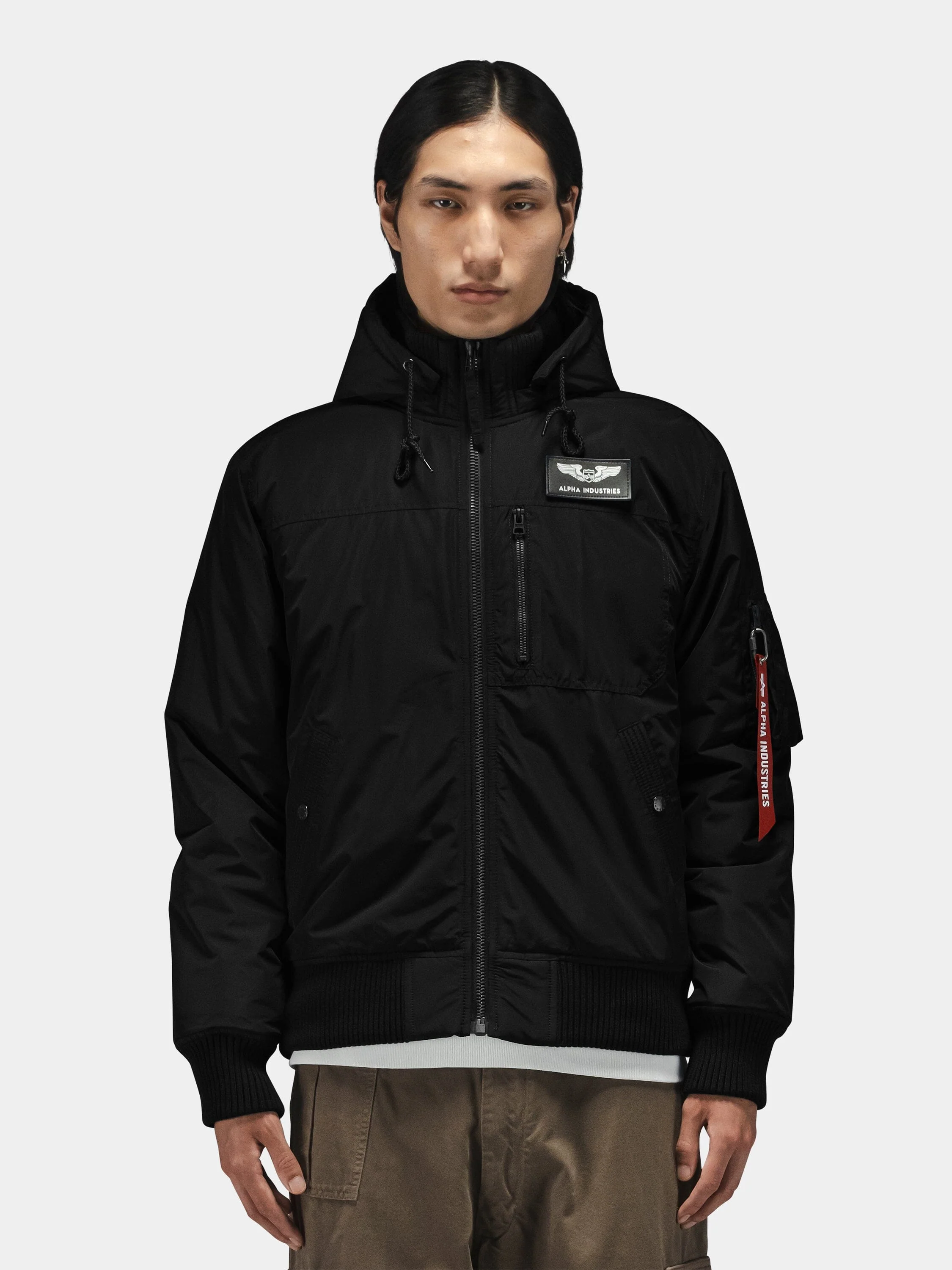 HOODED RIB FLIGHT JACKET - Image 7
