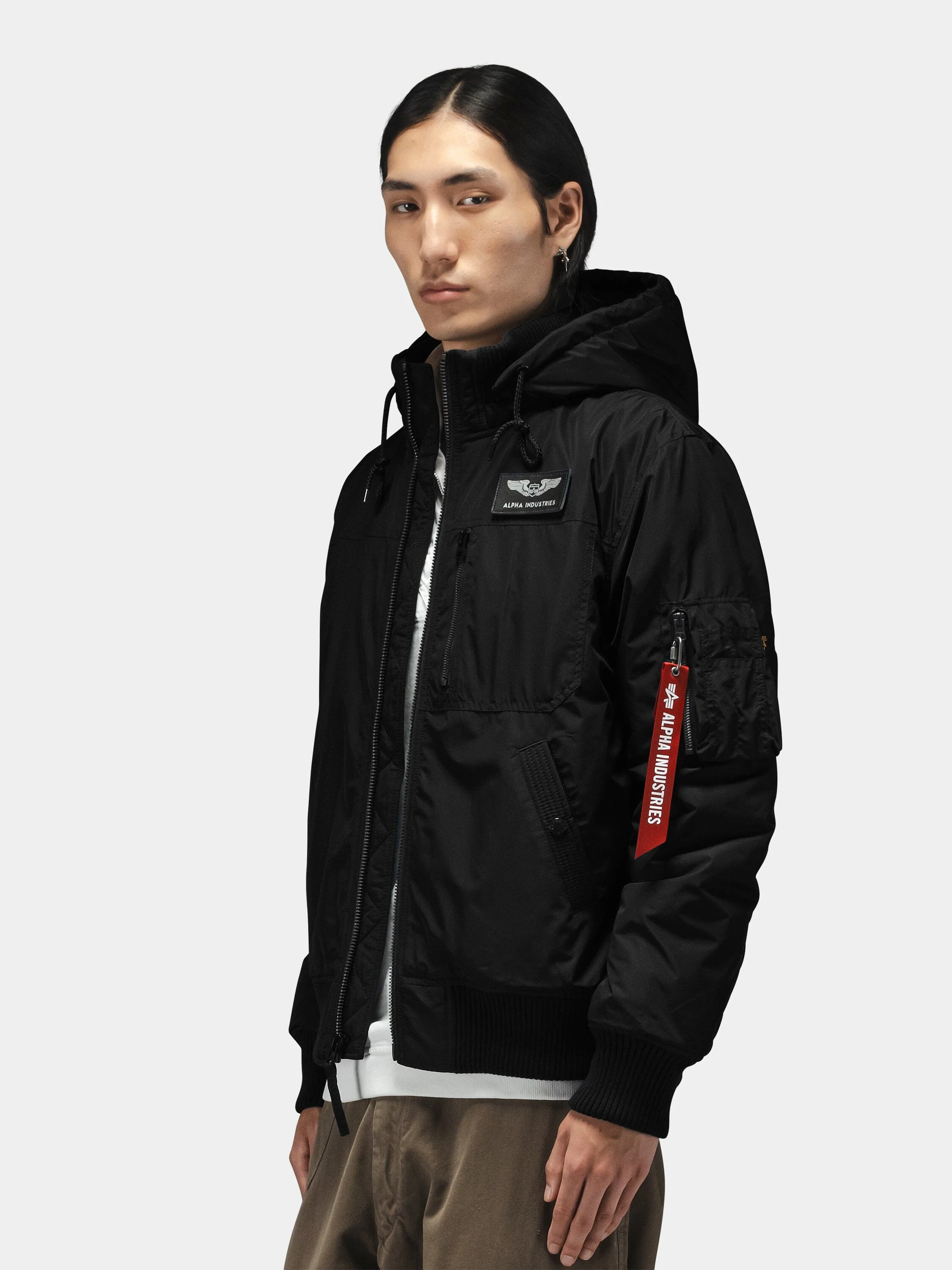 HOODED RIB FLIGHT JACKET - Image 8