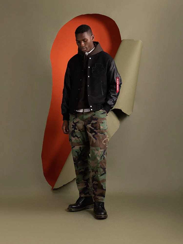 FAUX LEATHER MA-1 VARSITY BOMBER JACKET - Image 4