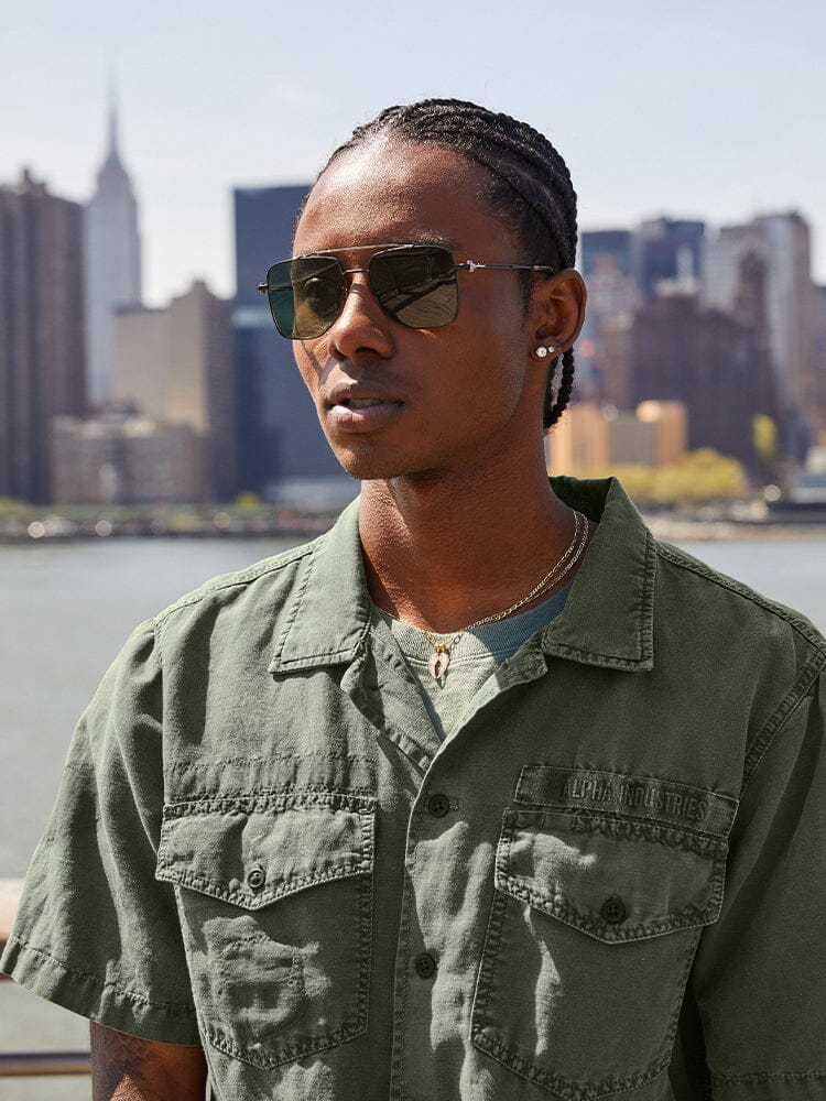 SHORT SLEEVE WASHED FATIGUE SHIRT JACKET - Image 11