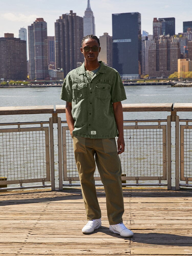 SHORT SLEEVE WASHED FATIGUE SHIRT JACKET - Image 12