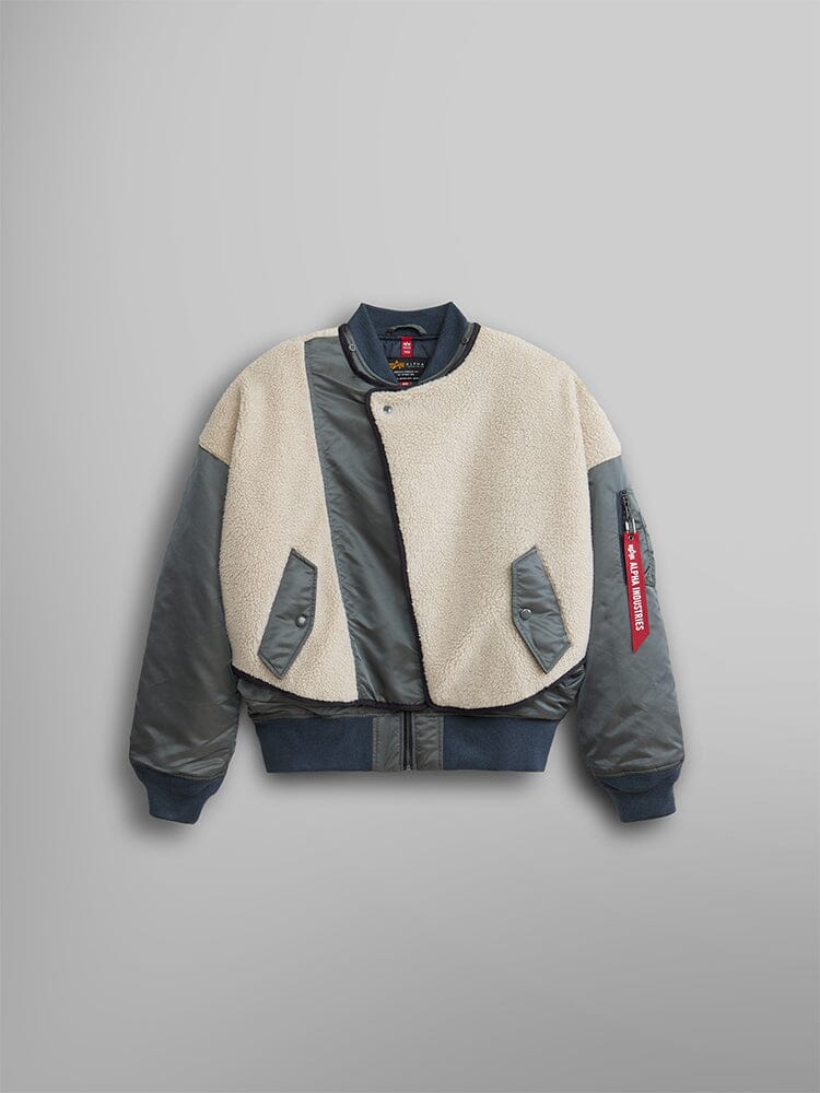 WOMEN'S B-15 SHERPA HYBRID BOMBER JACKET (FIELD GRAY) - Image 8