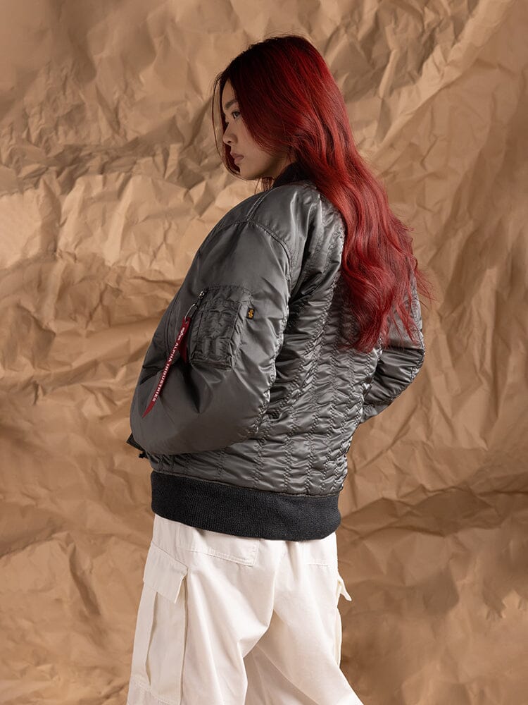 WOMEN'S MA-1 SHIRRING BOMBER JACKET - Image 3