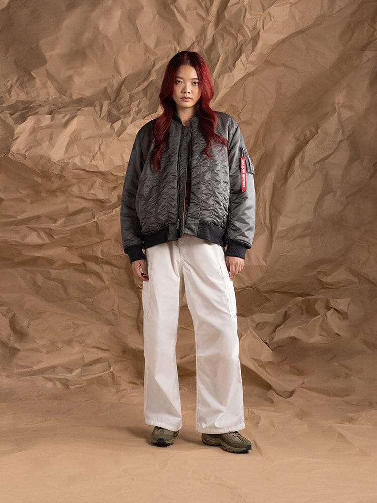 WOMEN'S MA-1 SHIRRING BOMBER JACKET - Image 5