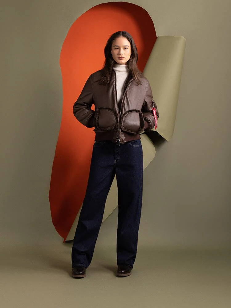 WOMEN'S REVERSIBLE FAUX LEATHER MA-1 BOMBER JACKET - Image 13